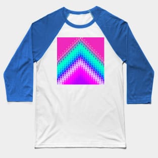 Pixelated Mountain Hot Pink Baseball T-Shirt